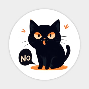 Cute Cat Says No Magnet